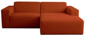 Divano angolare in tessuto bouclé color mattone (angolo destro) Roxy - Scandic
