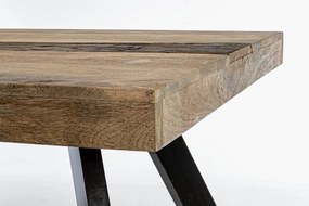 Tavolo MANCHESTER in legno di mango e gambe in acciaio nero, 200&#215;100