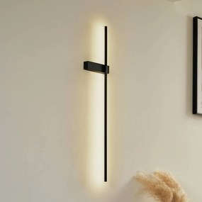 Lindby Applique a LED Natsumi, nero, alluminio, 90 cm