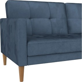 Divano letto in velluto blu 207 cm Lilly - Støraa