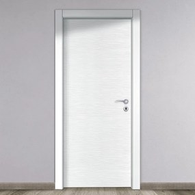 Porta interna a battente Louvre in MDF colore bianco, L 90 x H 210 cm, apertura a sinistra