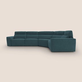 Clark Divano modulare angolare REVERSIBILE con opzione relax elettrico in tessuto smacchiabile impermeabile T17