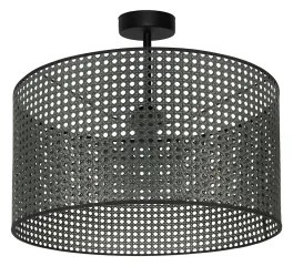 Duolla - Lampadario a plafone ROLLER RATTAN 1xE27/15W/230V diametro 45 cm nero