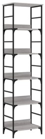Libreria grigio sonoma 50x33x188,5 cm in legno multistrato