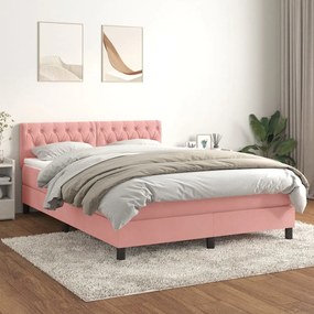Giroletto A Molle Con Materasso Rosa 140x200 Cm İn Velluto /