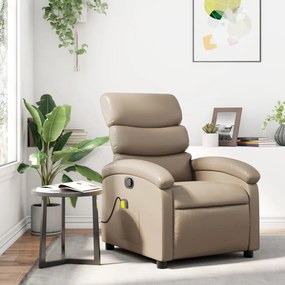 Poltrona massaggiante reclinabile cappuccino in similpelle