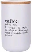 Barattolo caffè scritta bianco con coperchio bambù Victionary