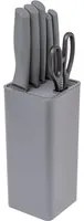 Set 5 colteli, forbici con ceppo grigio