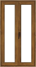Finestra in PVC effetto legno rovere dorato L 120 x H 220 cm, 2 ante apertura a destra