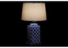 Lampada da tavolo DKD Home Decor Mosaico Porcellana Azzurro Poliestere Bianco 220 V 60 W (35 x 35 x 57 cm) (35 cm)
