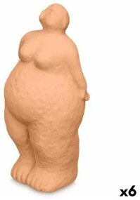 Statua Decorativa Arancio Dolomite 14 x 34 x 12 cm (6 Unità) Donna In piedi