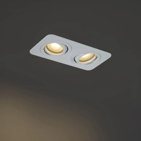 Faretto da incasso rotondo bianco GU10 50mm orientabile e inclinabile IP44 2 luci - Alberto