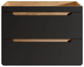 Mobile sotto lavabo sospeso Naturale e Antracite 80 cm - ARUBA