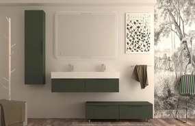 Mobile da bagno sotto lavabo BADEN HAUS Modula verde laccato opaco L 120 x H 25 x P 44 cm 1 cassetto, lavabo non incluso