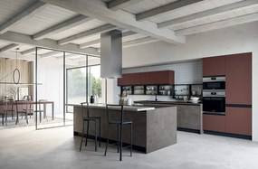 Cucina Moderna Icon Swing con isola snack modulare