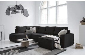 Divano letto angolare in velluto a coste color antracite Brave Dave - Miuform