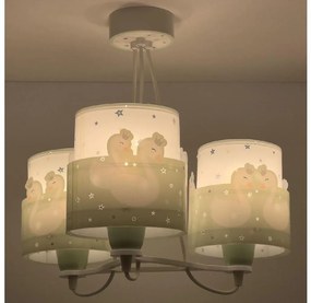 Dalber 61717H - Lampadario per bambini SWEET LOVE 3xE27/60W/230V verde