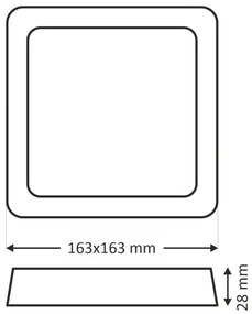Plafoniera LED LED/12W/230V 2700K 16,3x16,3 cm bianco