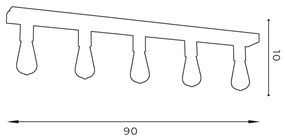 Faretto FILO 5xE27/60W/230V nero/oro