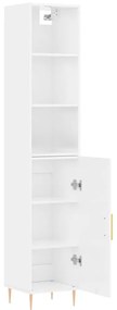 Credenza 34,5x34x180 cm in Legno Multistrato Bianco Lucido