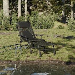 Lettino Pesca Gambe Anti Fango Regolabili Pieghevole Mimetico /