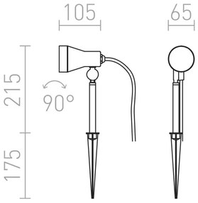 RED- Design Rendl - R10427 - Lampada da esterno DIREZZA 1xGU10/35W/230V IP54