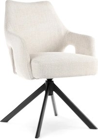 Sedia girevole Vesper beige/nero – 58x62x84 cm
