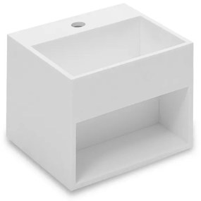 Lavabo 32,5x32,5x25 sospeso con vano inferiore bianco Satinato Compact 739120411 Cosmic