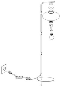 Eglo 99513 - Lampada da terra ABREOSA 1xE27/28W/230V