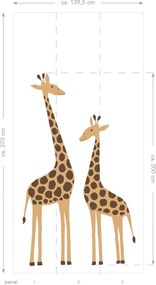 Fotomurale Giraffe, beige e bianco 139X280 cm