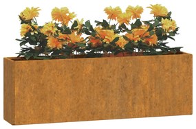 Fioriere da Parete 2 pz Ruggine in Acciaio Corten 53x10x17 cm