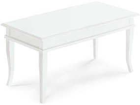 DOMINICK - tavolino bacheca in legno massello piano in legno 100x50