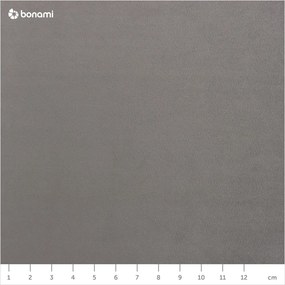 Letto matrimoniale imbottito grigio chiaro con contenitore con griglia 200x200 cm Kelp - Micadoni Home