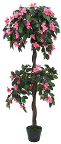 Pianta Artificiale Di Rododendro Con Vaso 155 Cm Verde E Rosa /