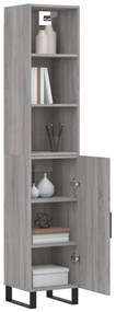 Credenza Grigio Sonoma 34,5x34x180 cm in Legno Multistrato