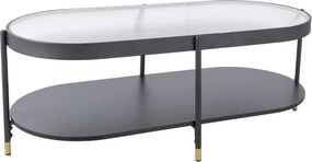 Tavolino da caffè Laguna B in vetro trasparente/nero - L110 cm