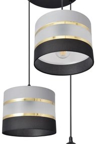 Lampadario a sospensione con filo HELEN 3xE27/15W/230V nero/grigio/oro