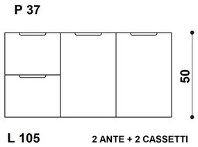 Struttura colonna bagno Gola3 cassetti colore su ordinazione