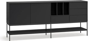 Cassettiera nera 220x98x45 cm Platt – Teulat