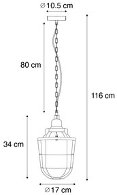 Set di 2 lampade a sospensione industriali nere - Cabin