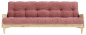 Divano letto in velluto a coste rosa 200 cm Indie - Karup Design