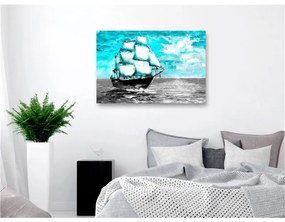 Quadro Spring Cruise (1 Part) Wide Blue  Colore Grigio, Dimensioni e Misure 90x60