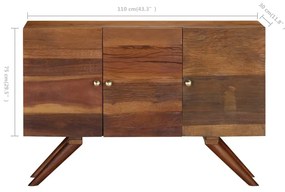 Credenza in Legno Massello di Recupero 110x30x75 cm Marrone