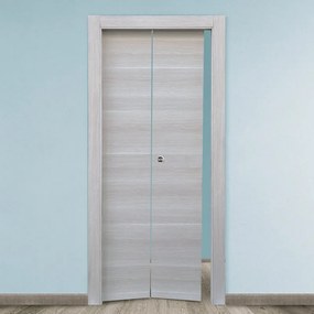 Porta pieghevole a libro simmetrica Corn rovere grigio L 80 x H 210 cm sinistra