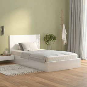 Testiera per letto bianco lucido 120x1,5x80cm legno multistrato