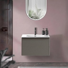 Mobile sottolavabo e lavabo Pixel per vasca centrale grigio carbone L 60 x H 40 cm 1 cassetto