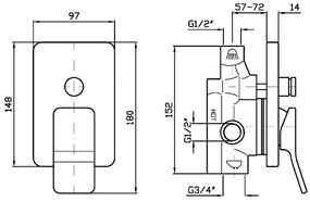 Zucchetti Soft Zp7613 Miscelatore monocomando doccia con deviatore senza parte incasso cromo