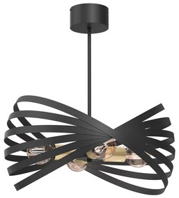 Lampadario a sospensione con supporto rigido SPARKLE 4xE27/15W/230V nero/oro