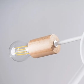 Sollux SL.1475 - Lampadario a plafone EMBER 5xE27/15W/230V bianco/beige/faggio