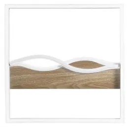 Plafoniera led hawaii quadrata bianca/legno 40w 5120lm cct 40x40x6,...